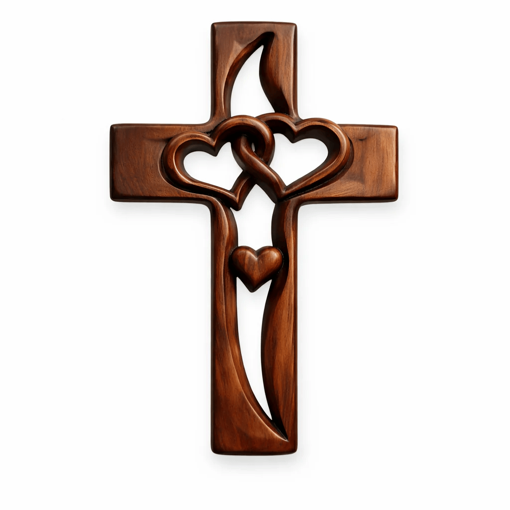 🔥Last Day 50% OFF ✝️Handcrafted Two Heart Cross