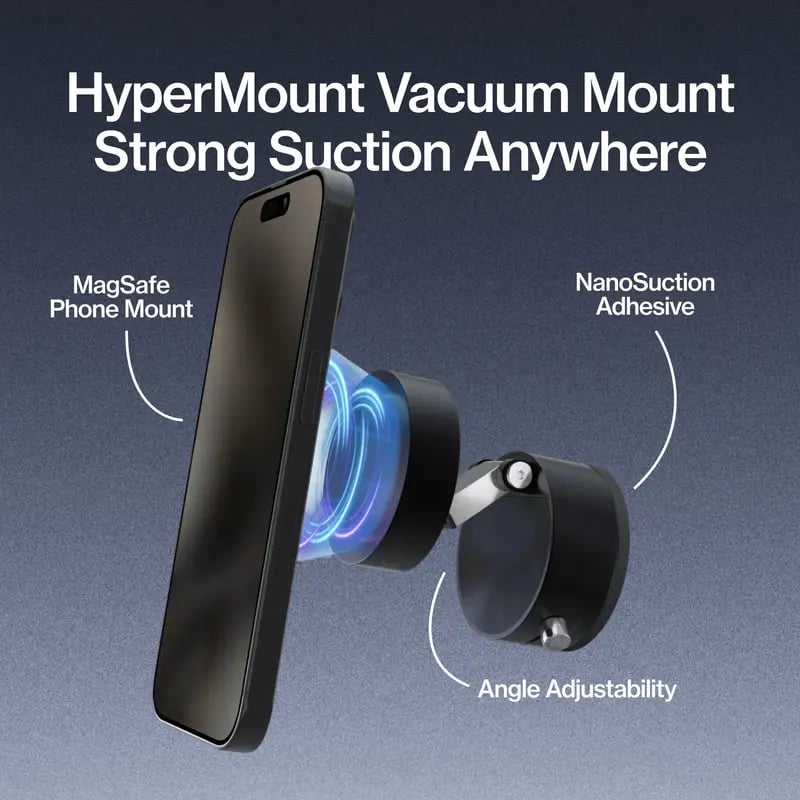 🚧 Heavy-Duty Vacuum Phone Mount | 📳Stable On Rough Terrain | Universal For All iPhone & Android📱