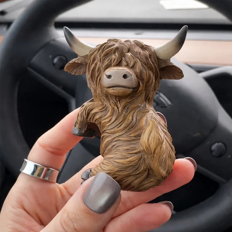 🐂Handcrafted Highland Cow Decoration✨Cute Farm Friend • Versatile Decor • Perfect Car & Desk Companion