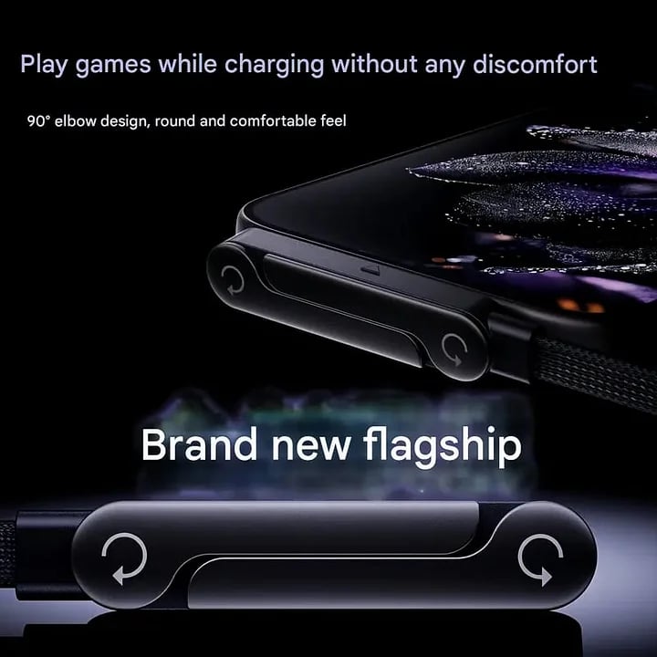 ⚡🔥 2-in-1 Invisible Holder Charger Cable - 240W Fast Charging Cord with Built-In Phone Stand