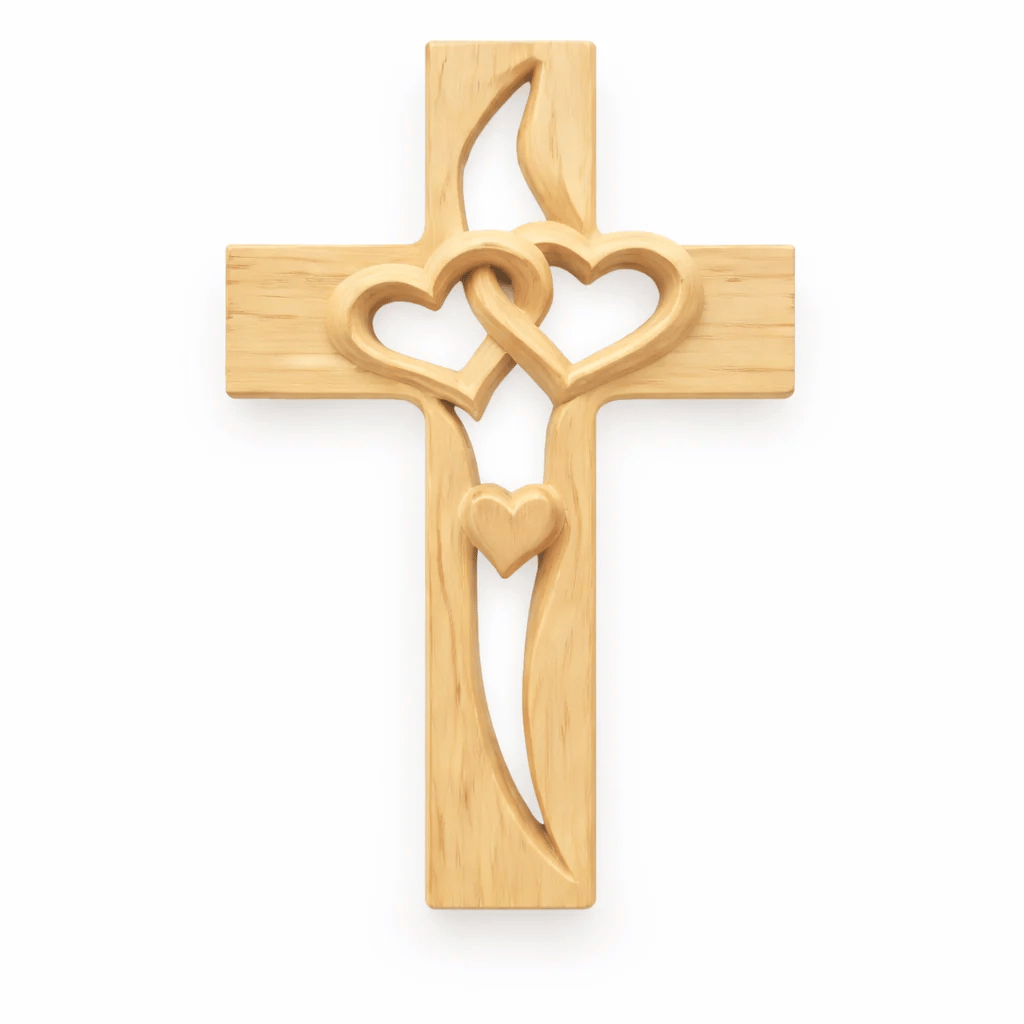 🔥Last Day 50% OFF ✝️Handcrafted Two Heart Cross