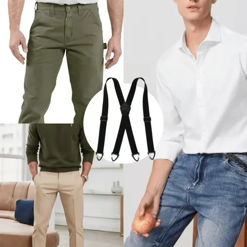 💪Industrial Men Work Suspenders | No Gut Squeezing | Anti-Slip Firm Hold | Prevent Plumber's Crack | Fit All Pants